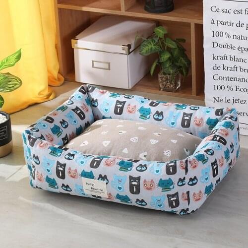Bbaby Soft Small Medium Pet Dog Bed Cat kennel Warm Cozy Dog House Soft Nest Dog Baskets Mat Autumn Summer Waterproof Kennel