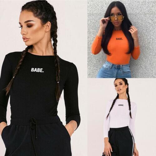 2018 Brand New Womens Longsleeve Shirt Bodysuit Stretch Leotard Tops T Shirts Casual Clothes Tops