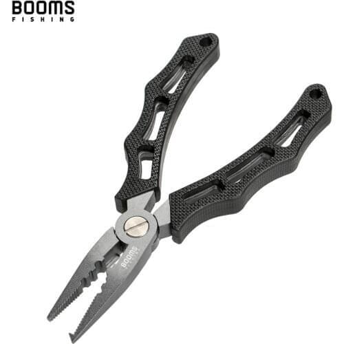 Booms Fishing F07 Stainless Steel Fish Fishing Plier Cut Split Pliers With Sheath Lanyard