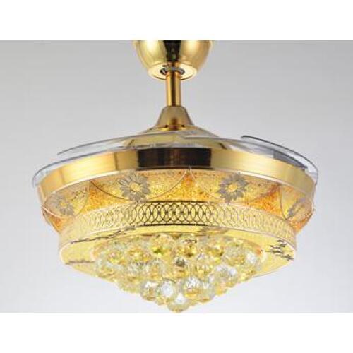 42 inch 108cm 3 color dimming contro k9 crystal ceiling fan light simple household bedroom living room 85-265v