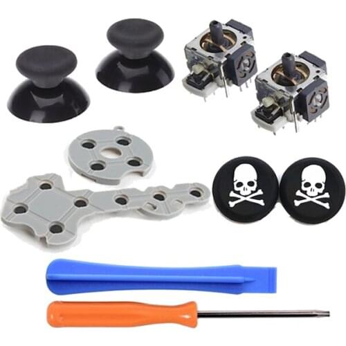 Conductive Silicone Pad+ 3D Analog Vibration Joystick +Thumb Stick Rocker Mushroom Cap+2x silicone Caps For XBOX360 Controller