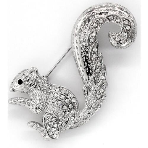 Clear Rhinestone Squirrel Pin brooches C955 A