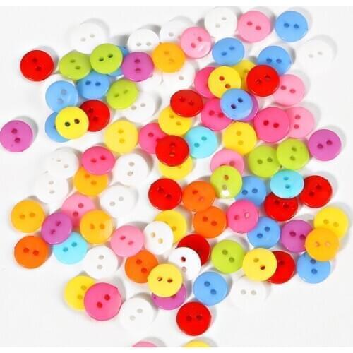 9-20mm 2 Holes Random Mixed Colors Round Plastic Sewing Buttons Kids Sewing Buttons for DIY Craft Sewing Garment Accessories