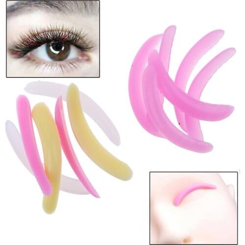 3 Pairs Silicone Perm Pad Fake Eyelash Eyelash Curl Shield Pad Candy Color Eyelash Planting Patch Reusable Auxiliary Tools