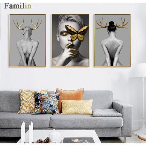 Morden Pink Blue Flowers Beauty Poster And Print Canvas Painting Wall Art Picture For Girls Room Living Room Home Decor Fashion