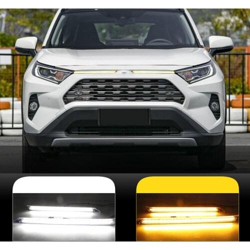 LED Turn Signal Function Car Daytime Running Light Automobile Cover Decoration Light For Toyota RAV4 2019 2020