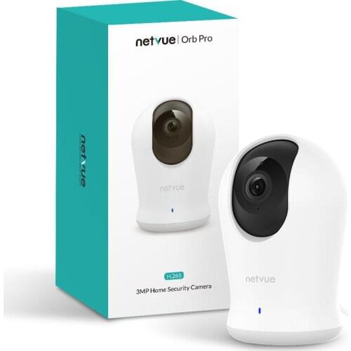 Netvue 2K 3MP Indoor Camera 360° 8X PTZ WiFi 2-Way Audio AI Enhanced Night Vision in Invisible Infrared Compatible with Alexa