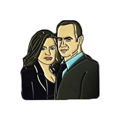 Michael and Holly badge pin