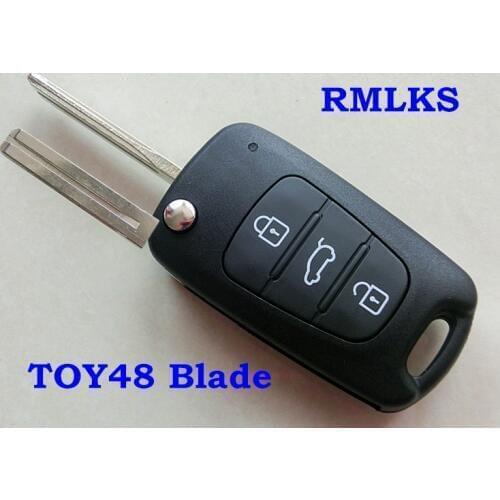 RMLKS Replacement Flip Folding Remote Key Fob Uncut Blade Fit For Hyundai IX35 I30 Verna For Kia Sportage Picanto Car Key Shell