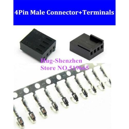 Factory Price 4pin 4 Pin PWM Fan male connector shell housing with female terminal crimp Pins - Black