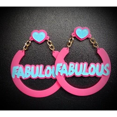 2021 Women Earrings FABULOUS Pandent Earrings Charm Hip Hop Girls Gift Cute Stud acrylic jewelry Evening Party Earring