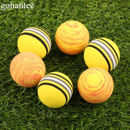Gohantee 20 pieces Rainbow Foam Golf Balls Indoor Golf Practice Balls Sponge Training Balls Golf Training Aids Diameter 41mm