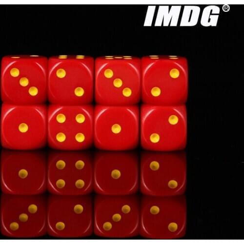 10pcs/pack New Acrylic Red Dice 16mm Red Gold Round Corner High Quality Boutique Game Dice