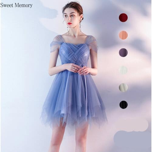 12 Colors Champagne Pink Adult Junior Bridesmaid Dresses 2021 Tulle Short Wedding Party Dress Graduation Vestidos Women Robe