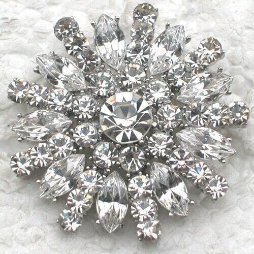 12pcs/lot Wholesale Fashion Brooch Marquise Crystal Rhinestone Flower Pin brooches C101358