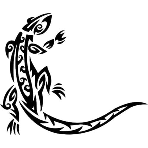 13.7cm*11.4cm Tribal Tattoo Lizard Fashion Vinyl Stickers Decals Black/Silver N1071