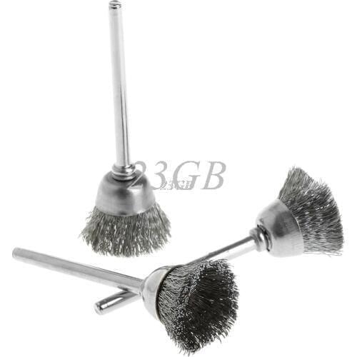 2021 Steel Wire Wheel Brush Head Abrasive Deburring Drilling Tools Bowl-shape 3Pcs/set MAR15_17