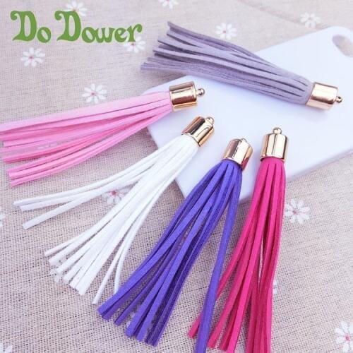 3pcs/lot Golden cap leather suede Tassel handmade diy Cellphone Straps Accessories/Jewelry for Trim/Lanyard Jewelry Findings Set