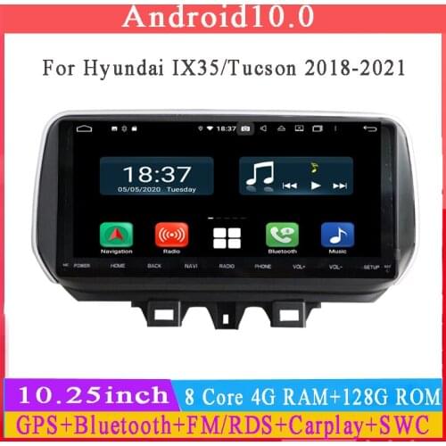 10.25Inch big touch screen android 10 car radio gps player for Hyundai IX35 Tucson 2018 2019 2020 car audio stereo carplay