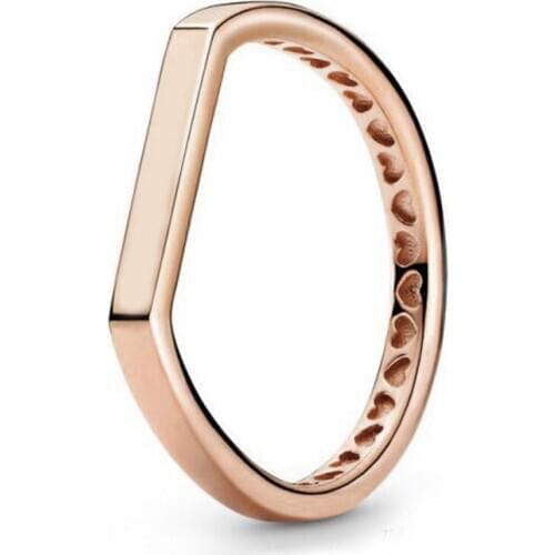 Logo bar stacking Rings for Women 925 Sterling Silver Wedding Engagement Ring Stagement Jewelry Bijoux anillos 2020 New