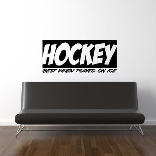 Big Lettering Pattern Hockey Removable Wall Stickers for Sport Living Room Office Vinyl Decals Bedroom Art Decor YY46