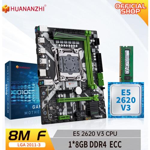 HUANANZHI X99 8M F X99 Motherboard with Intel XEON E5 2620 V3 with 1*8G DDR4 NON-ECC memory combo kit set