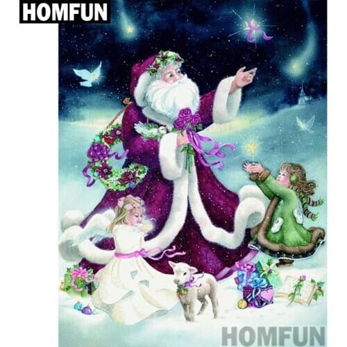 HOMFUN Full Square/Round Drill 5D DIY Diamond Painting "Santa Claus" 3D Embroidery Cross Stitch 5D Home Decor A00831