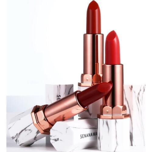 Hot 1pcs Marbling Charming Makeup Lipstick Long-lasting Waterproof Lip stick Moisturer Lipbalm 6 Colors options make up Lips
