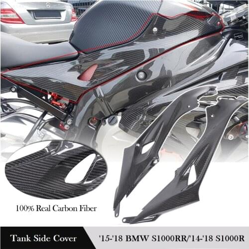 Motorcycle Left Right Carbon Fiber Tank Side Panel Cover Fairing Kits for 2015 2016 2017 2018 BMW S1000RR Motorbike Accessories
