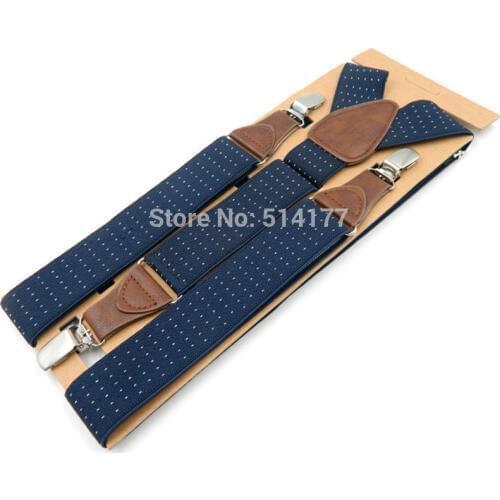 Mens Suspenders 3 clips leather braces adult suspensorio tirantes hombre father bretelles Grandfather gifts