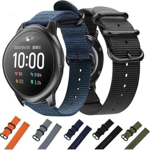 Nylon Sport watch Strap band 22MM For Xiaomi haylou solar ls05 smart WristStrap Bracelet For Huawei Watch GT 2 46mm