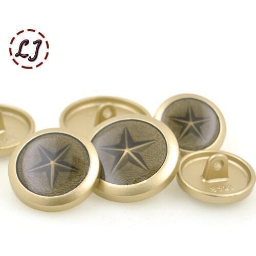 New fashion sewing metal button 10pcs/lot paint oil star decorative buttons army style for overcoat garment accessories DIY
