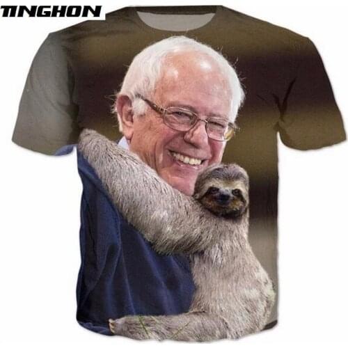 New Fashion Womens/Mens Save the sloths Vote for Bernie Funny 3D Print Casual T-Shirt XS-7XL