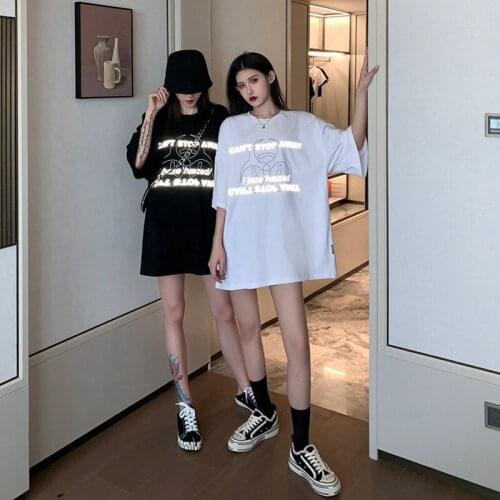 Summer New Trendy Ins Short-Sleeved Vintage High Street Girl Hip-Hop Style Hong Kong-Style Loose Ladies Blouse