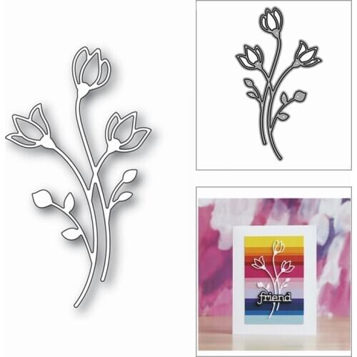 New Christmas Tulip Blossom Plant 2020 Metal Cutting Dies for DIY Scrapbooking and Card Making Decor Embossing Craft No Stamps