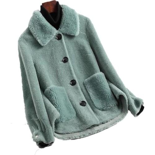 Autumn Winter Clothes Real Lamb Fur Coat Women Warm Natural Sheep Shearing Jacket Ladies Single Breasted Outwear Female X555