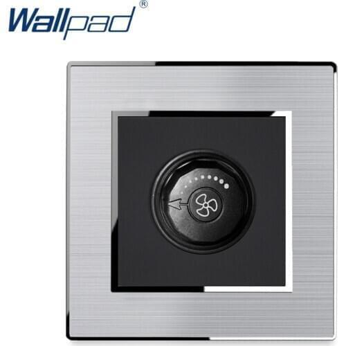 Fan Dimmer Switch Regulator Knob Button Stainless Steel Panel With Silver Border Wallpad Push Button Wall Switch AC110-250V