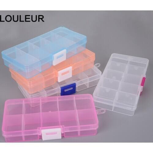 10/15 Grids Plastic Jewelry Boxes Plastic Tool Box Adjustable Craft Organizer Storage Beads Bracelet Jewelry Boxes Packaging