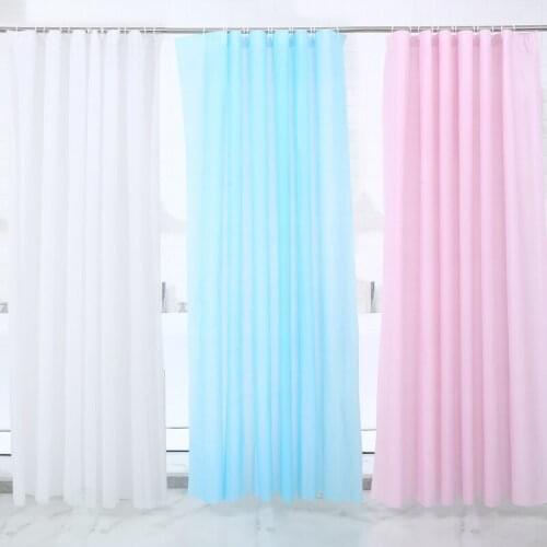 Thickened Plastic Shower Curtains for Bathroom Decoration Waterproof Opaque Solid Color PEVA Bath Curtain Bathroom Accessories