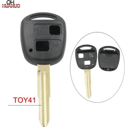 SALE ! 2 Buttons Replacement Shell Case Remote Key Blank Cover Casing for Toyota Yaris Hiace Corolla Avensis Camry Toy41 Blade