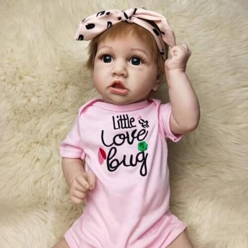 Realistic Saskia Reborn Baby Dolls Grey Eyes Girls Full Silicone Doll