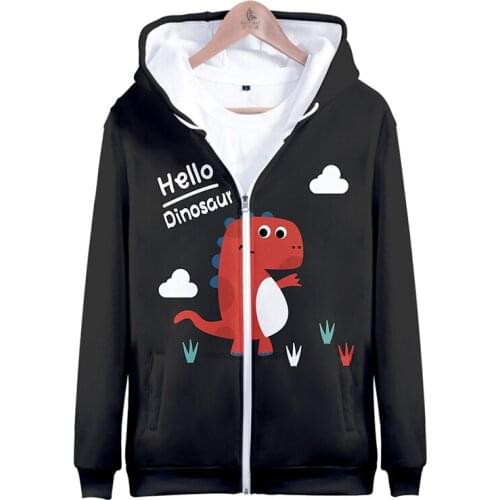 Hello Dinosaur Cartoon Cute 3d Hoody Costume Men Women Zipper Hoodies Jackets Tops Sport Long Sleeve Boy Girl Hooded Sweatshirts