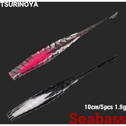 TSURINOYA Soft Baits PHANTOM 10cm 2.9g Two-tone Color Fishing Lures Seabass Artificial Silicone Floating Saltwater 5PCS Wobblers