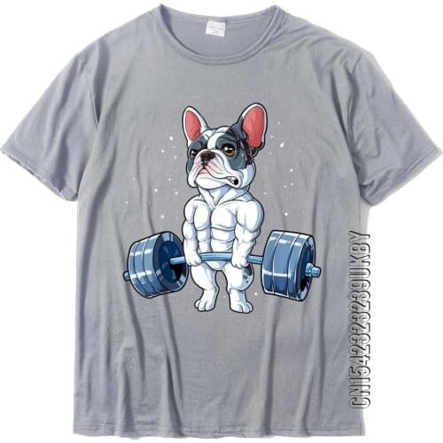 French Bulldog Weightlifting Funny Deadlift Men Fitness Gym T-Shirt TShirt Latest Cute Cotton Fabric Boy Tee Shirt Casual