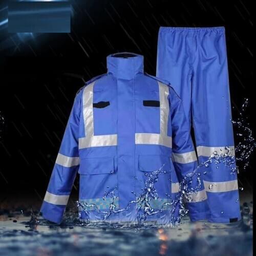 Hi Vis Orange safety rain jacket and pants reflective Waterproof Windproof raincoat workwear free shipping Police/Traffic suits