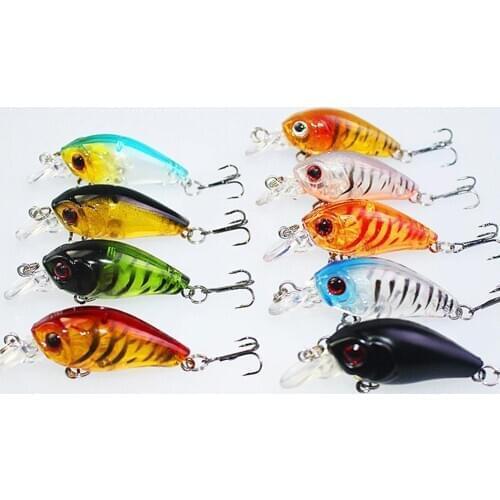 1 Pc Fishing Lure Lifelike Crankbait Plastic Hard 3D Eyes Bait Fishing Lure Tackle Hook Fishing Tool Length 4.5cm