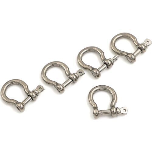 5Pcs M4 Silver 304 Stainless Steel Rustproof Screw Pin Anchor Bow Shackle Clevis European Style