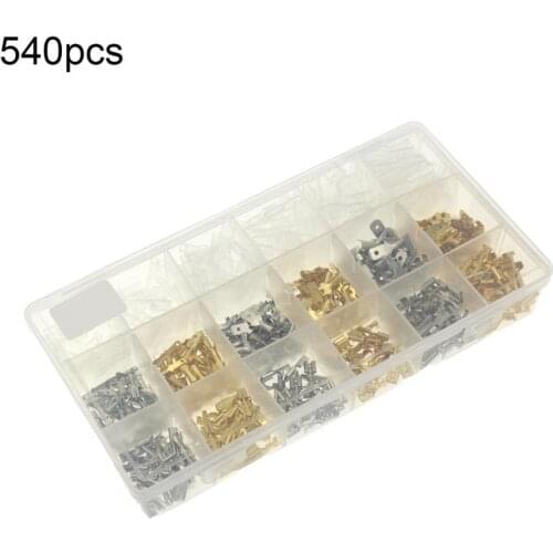 540Pcs 2.8/4.8/6.3mm Wire Terminals Anti-oxidation Quick Splice Electrical Male Female Wire Spade Connectors Kit for Electrical