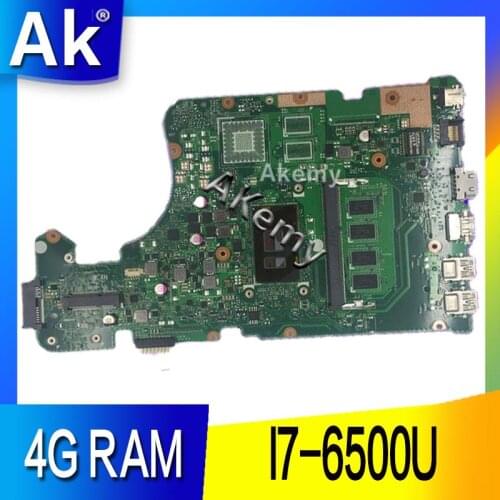AK X555UA Laptop motherboard for ASUS X555UJ X555UF F555U X555UB X555UQ X555U 100% Test original mainboard 4G RAM I7-6500U