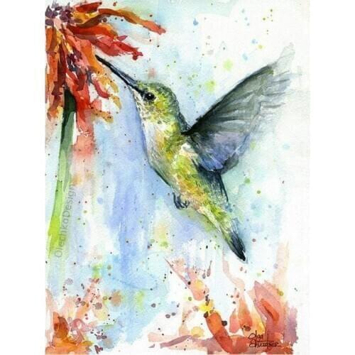 Full Square/Round Drill 5D DIY Diamond Painting Hummingbird and flowers Embroidery Cross Stitch animal 5D Home Decor
